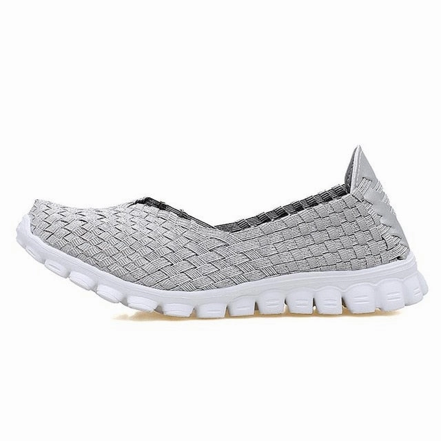 2017 new hollow fabric shoes female flying net air movement hand weaving increased thick shoes elastic woven belt  sport shoe Good And Affordable Running Shoes