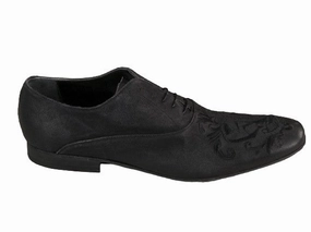 2591 John Richmond Shoes-Black Flats Casual Shoes
