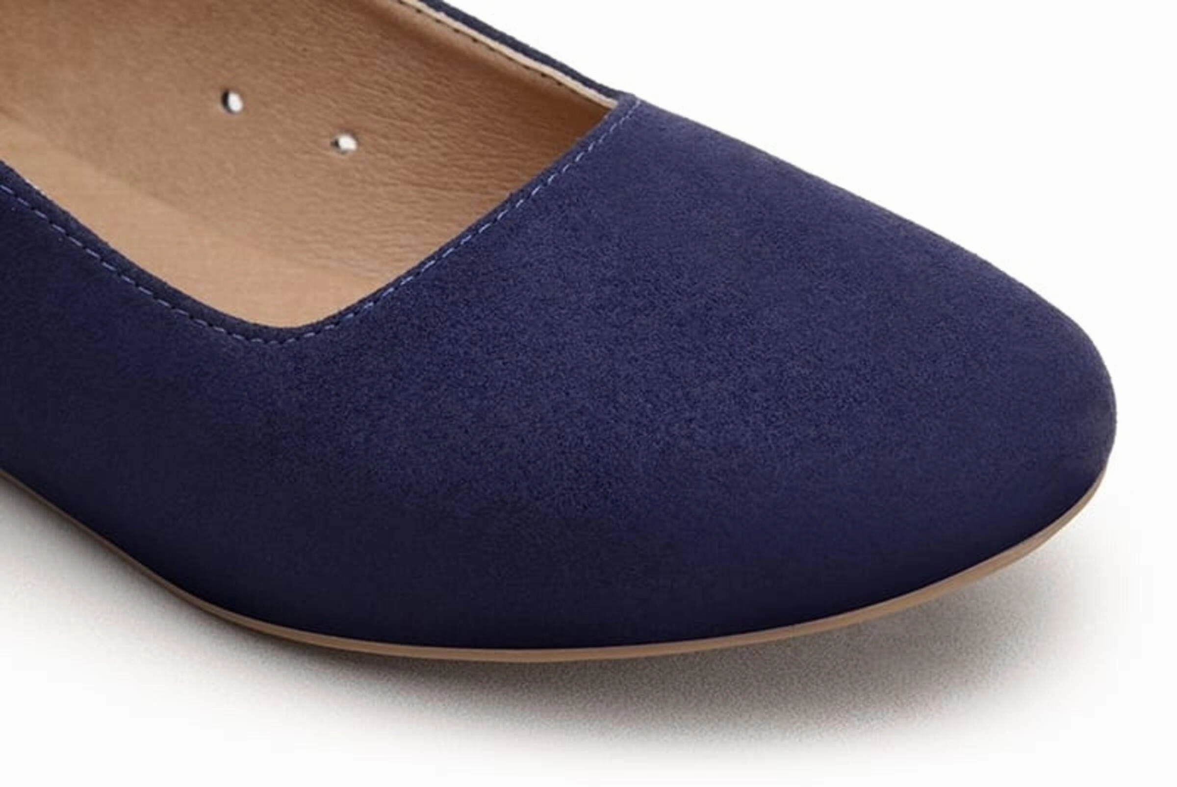 Latest Flat Shoes 'Gabriella' Vegan-Suede Flats by Ahimsa - Navy