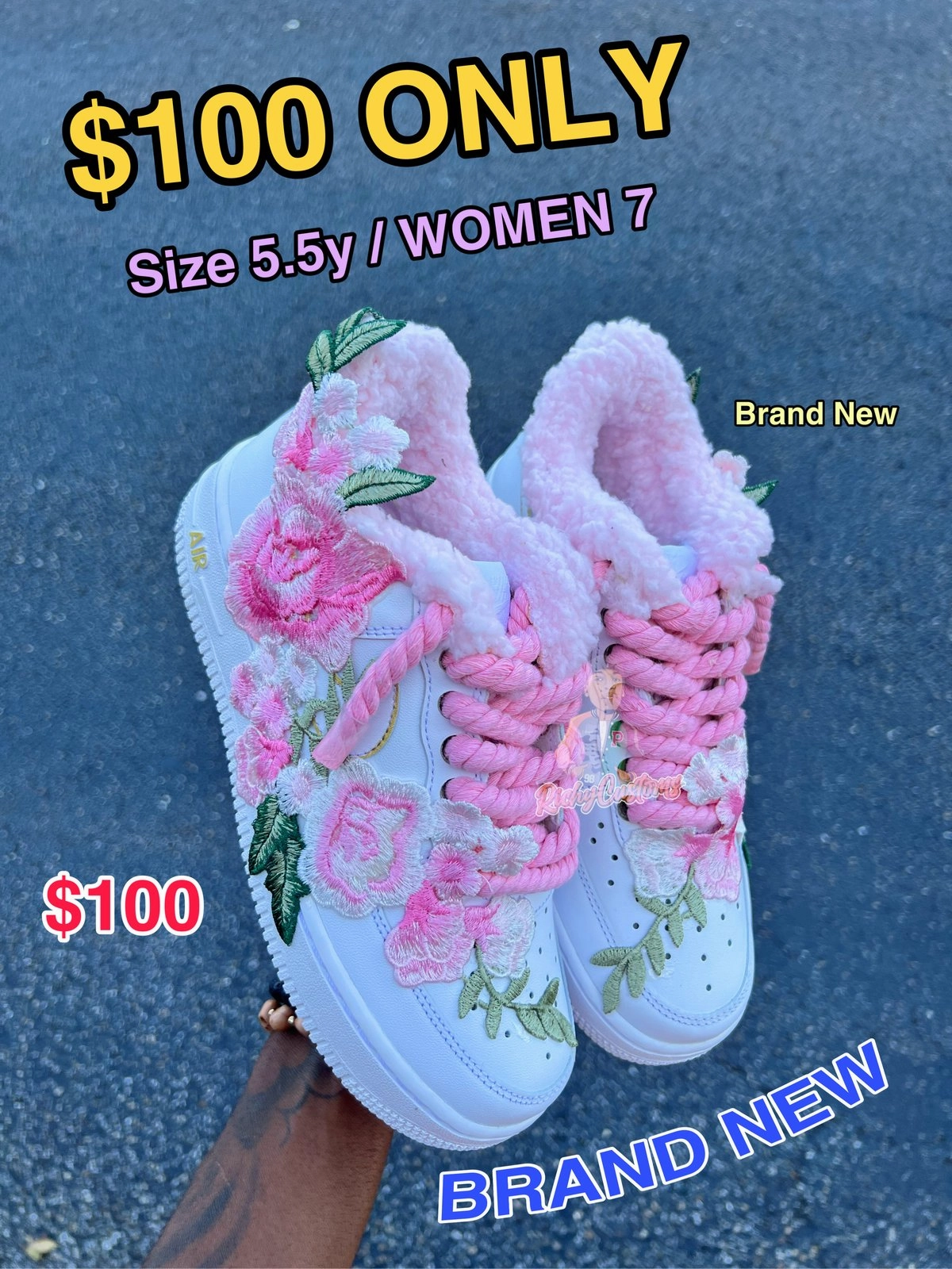 #RICHY100 Pinky Cozy Rose  SIZE 5.5y/ WOMEN 7 Run And Walk Shoes