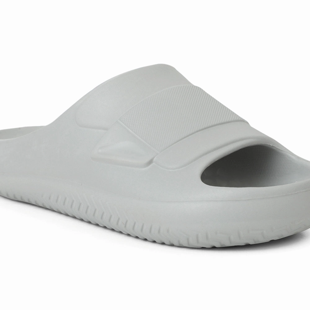 Happy Feet Slippers A-HA Grey Casual Slides For Men DREAMWALKM By Liberty