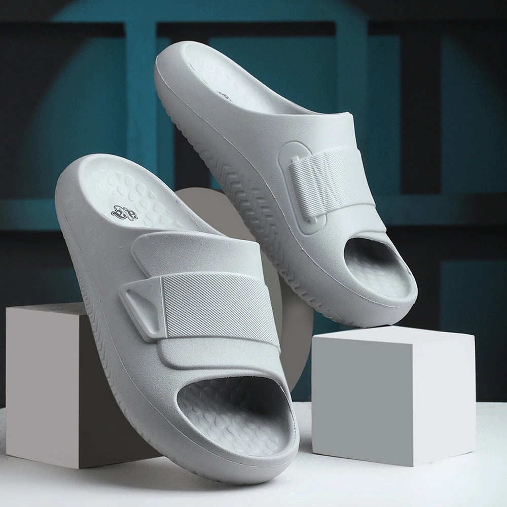 Desginer Slides A-HA Grey Casual Slides For Men DREAMWALKM By Liberty