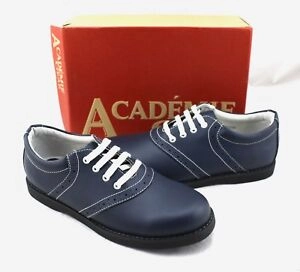 Silver Dress Shoes Flats ACADEMIE GEAR NAVY CHEER OXFORD- WOMENS