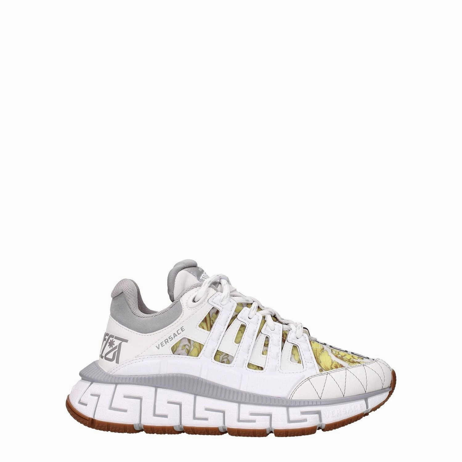 Versace White Leather Athletic Sneakers Bling Sneakers