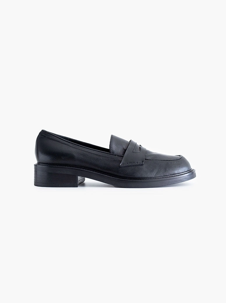 Adaline black leather Lens Loafers