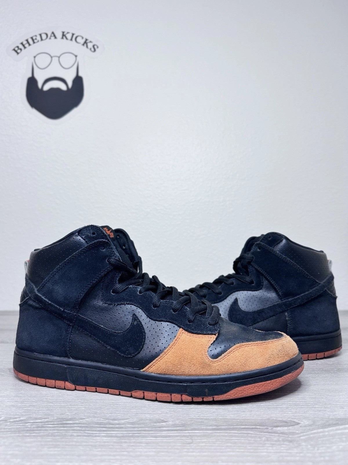 Size 12 - Nike SB Dunk High Black Solar Orange 305050-005 Preowned Authentic Asics Wrestling Shoes Matflex 5