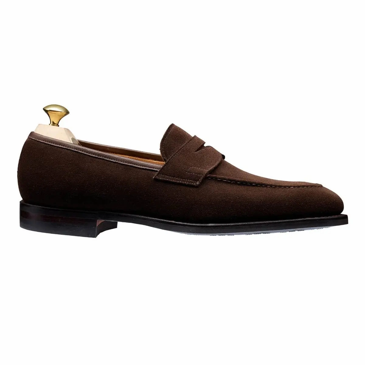 Crockett & Jones - Sydney Dark Brown Suede Loafers - City Rubber Sole Andrew Tate Loafers