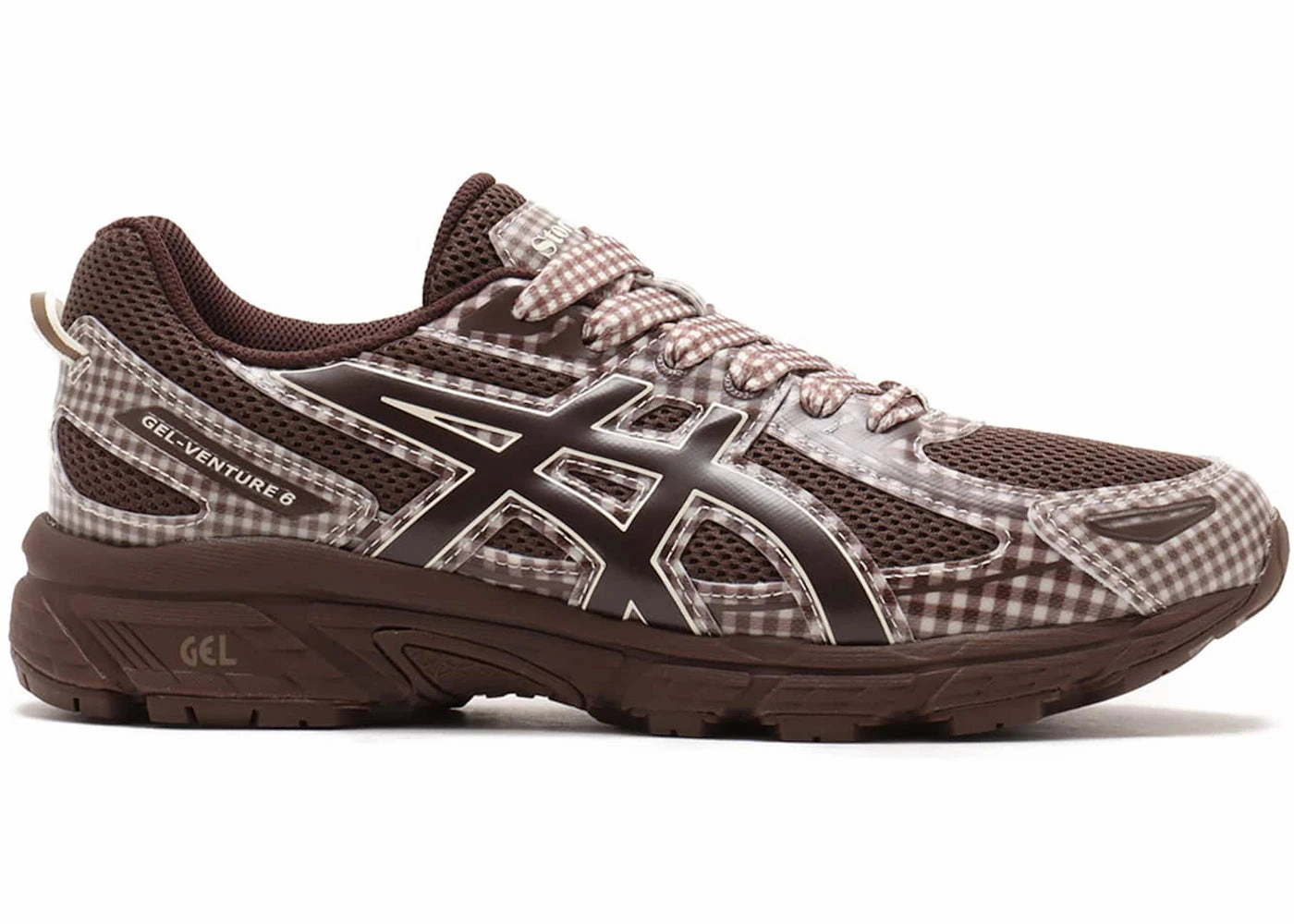 ASICS Gel-Venture 6 Story mfg. Reddish Brown Gingham Asics Shoes Good For Walking