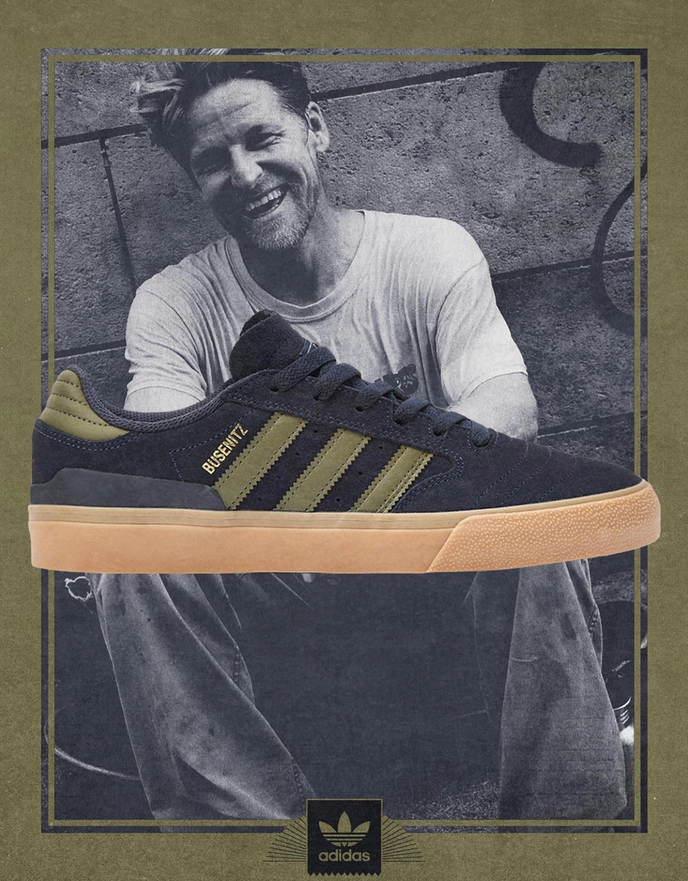 adidas Busenitz Vulc II Skate Shoes - Legend Ink/Olive Strata/Gold Metallic Adidas Shoes For Pronation
