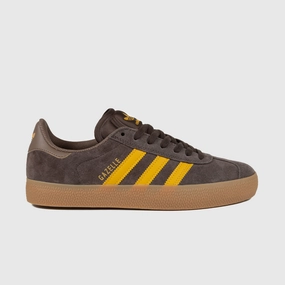 Adidas Superstar Golf Shoes Adidas Skateboarding - Gazelle ADV Shoes - Dark Brown / Preloved Yellow / Earth Strata