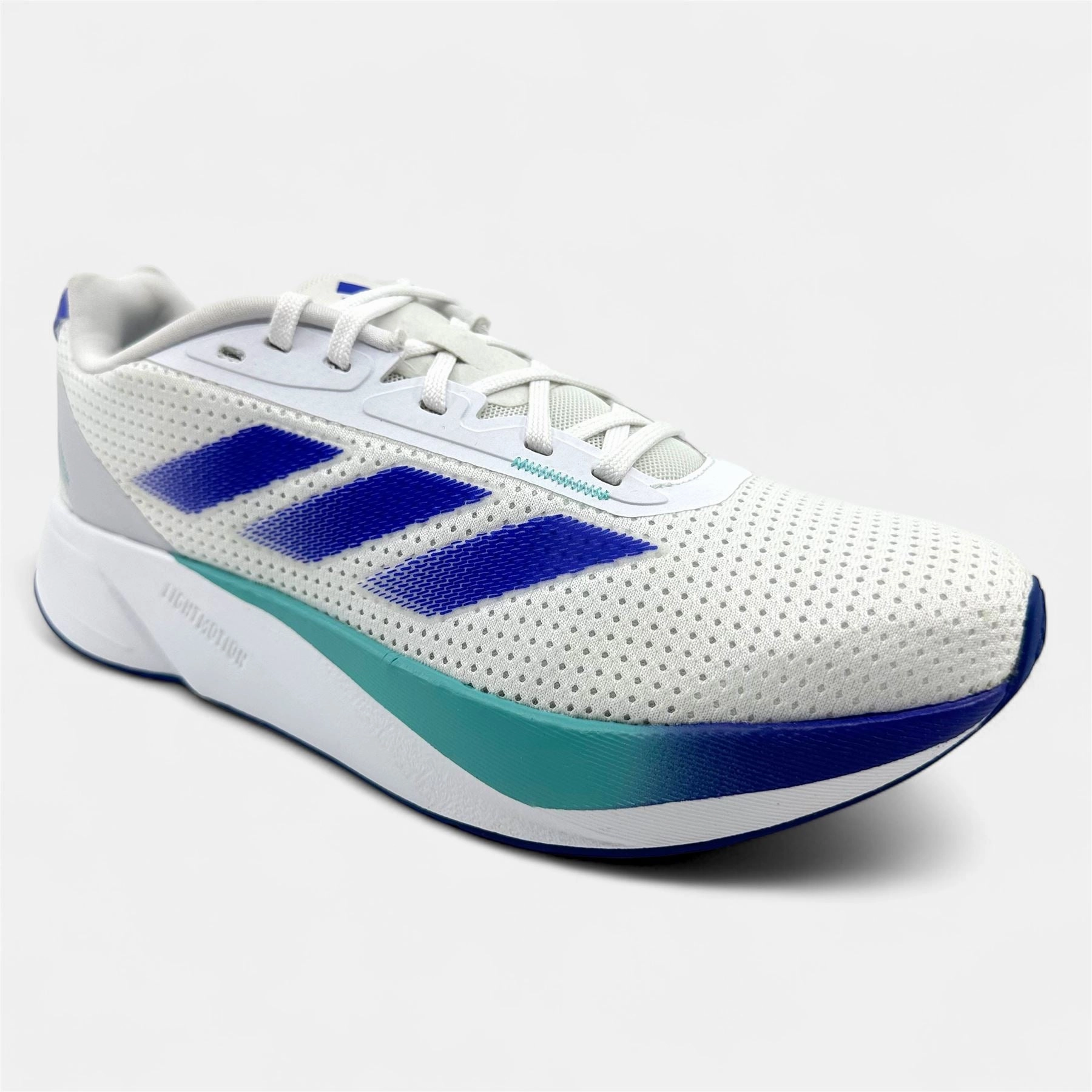 Adidas Duramo SL Cloud White Lucid Blue Flash Aqua Mens Athletic Sneaker Running Shoes With Ankle Support