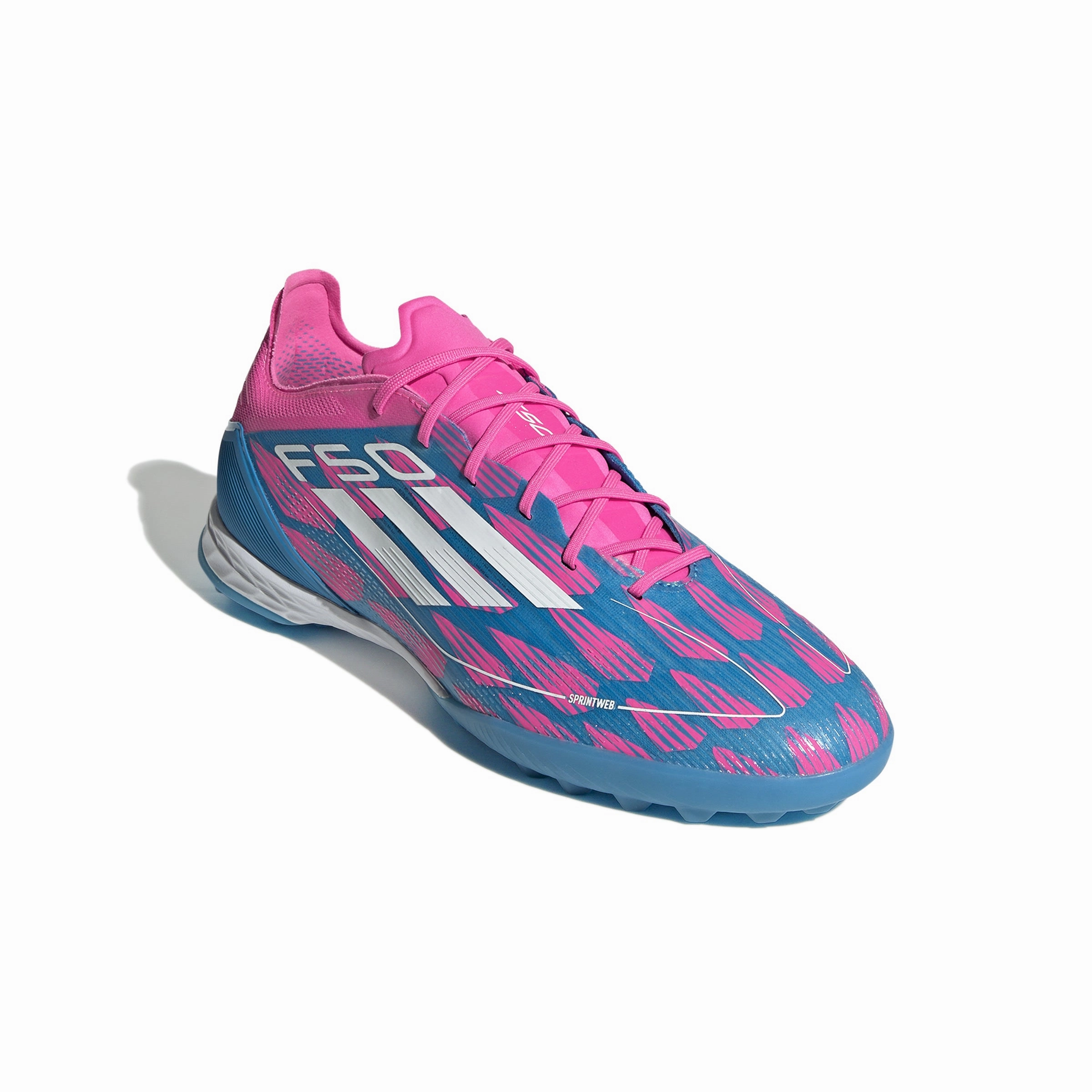 adidas F50 Pro TF Turf Shoes- Solar Blue/ FTWhite/ Solar Pink Adidas With Gucci Shoes