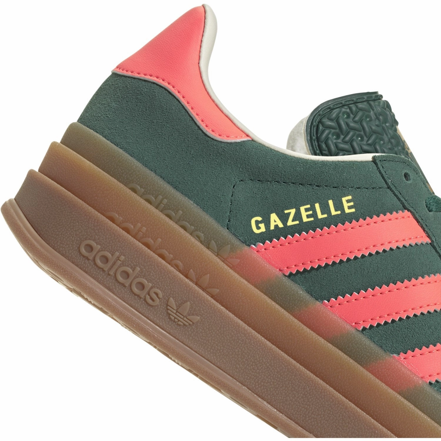 adidas Originals Collegiate Green/Signal Coral/Cream White Gazelle Bold J Sneakers Shell Adidas Shoes