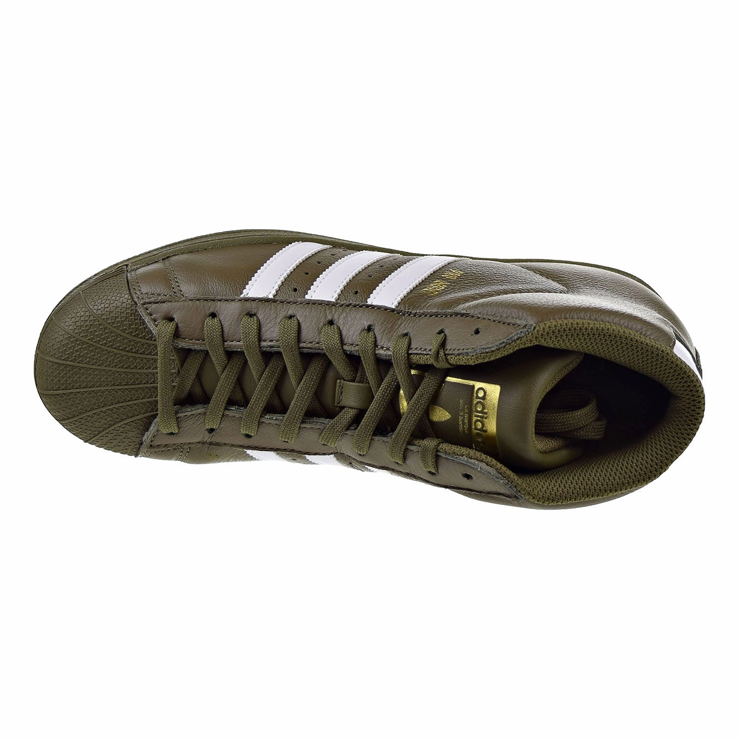 Adidas Originals Pro Model Mens Shoes Olive-White-Gold Casual Genuine Leather Shoes