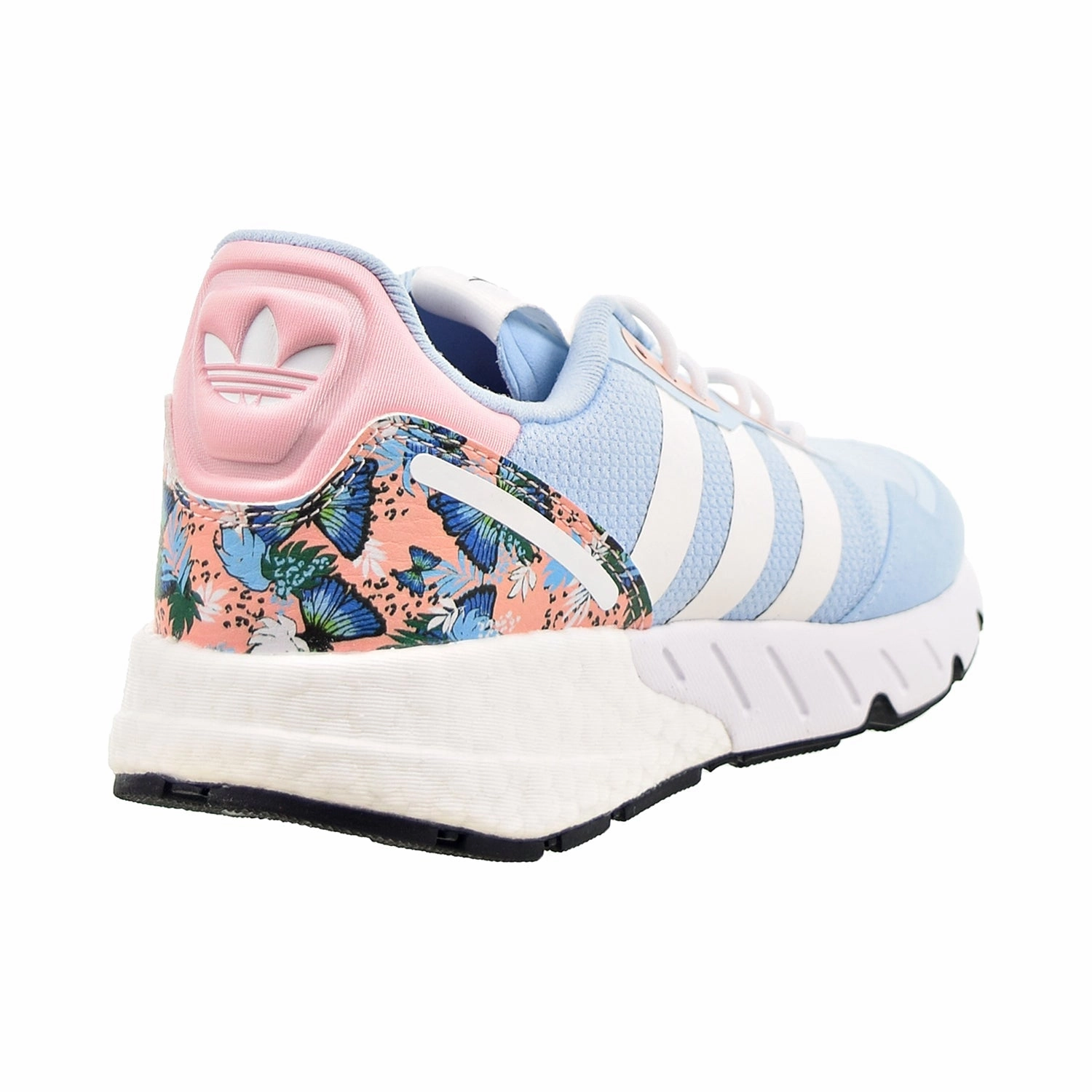 Adidas ZX 1K Boost Big Kids' Shoes Clear Sky-Cloud White-Haze Coral Adidas Miami Hurricanes Shoes