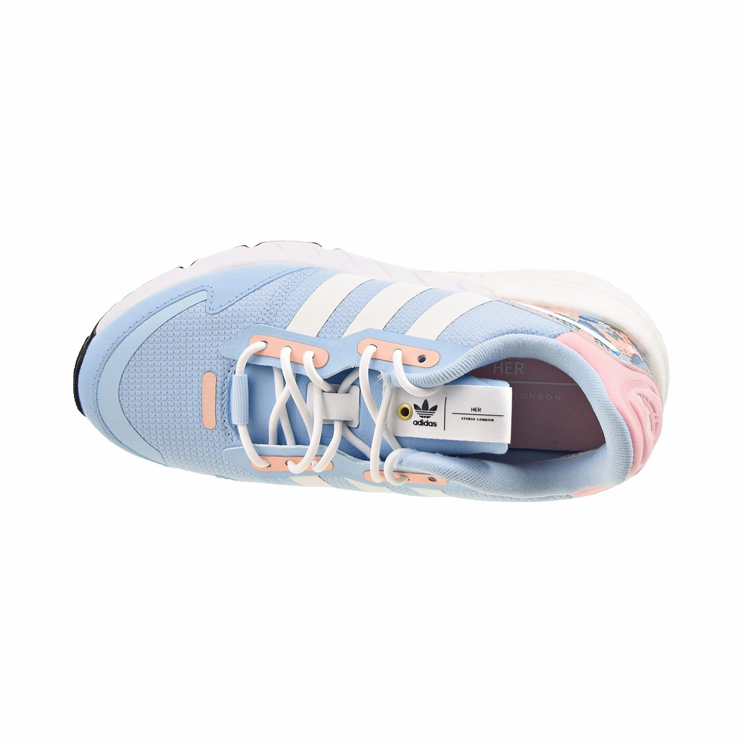 Adidas Shoes With Velcro Straps Adidas ZX 1K Boost Big Kids' Shoes Clear Sky-Cloud White-Haze Coral