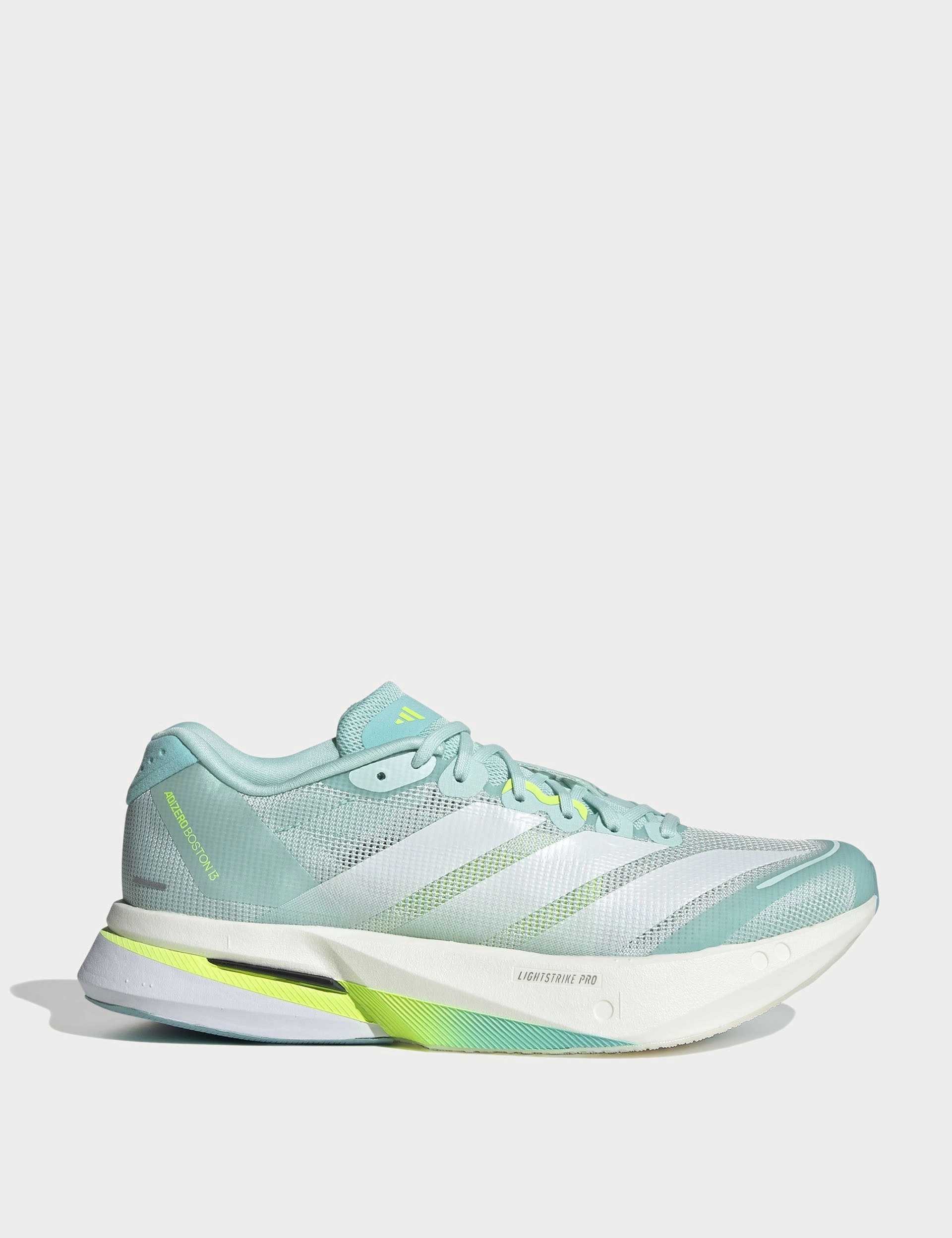 Adizero Boston 13 Shoes - Semi Flash Aqua/Zero Metallic/Lucid Lemon