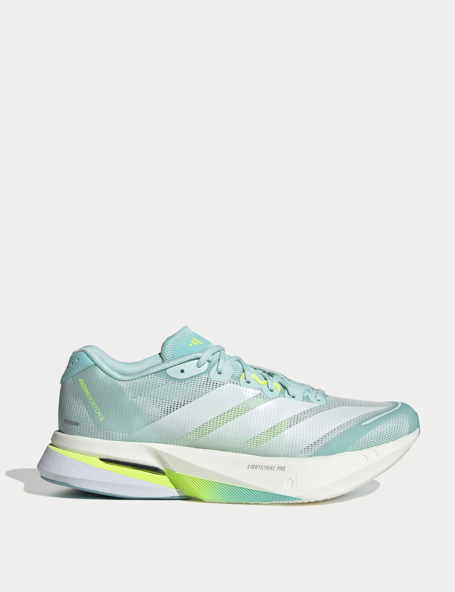 Adizero Boston 13 Shoes - Semi Flash Aqua/Zero Metallic/Lucid Lemon Derrick Rose Adidas Basketball Shoes