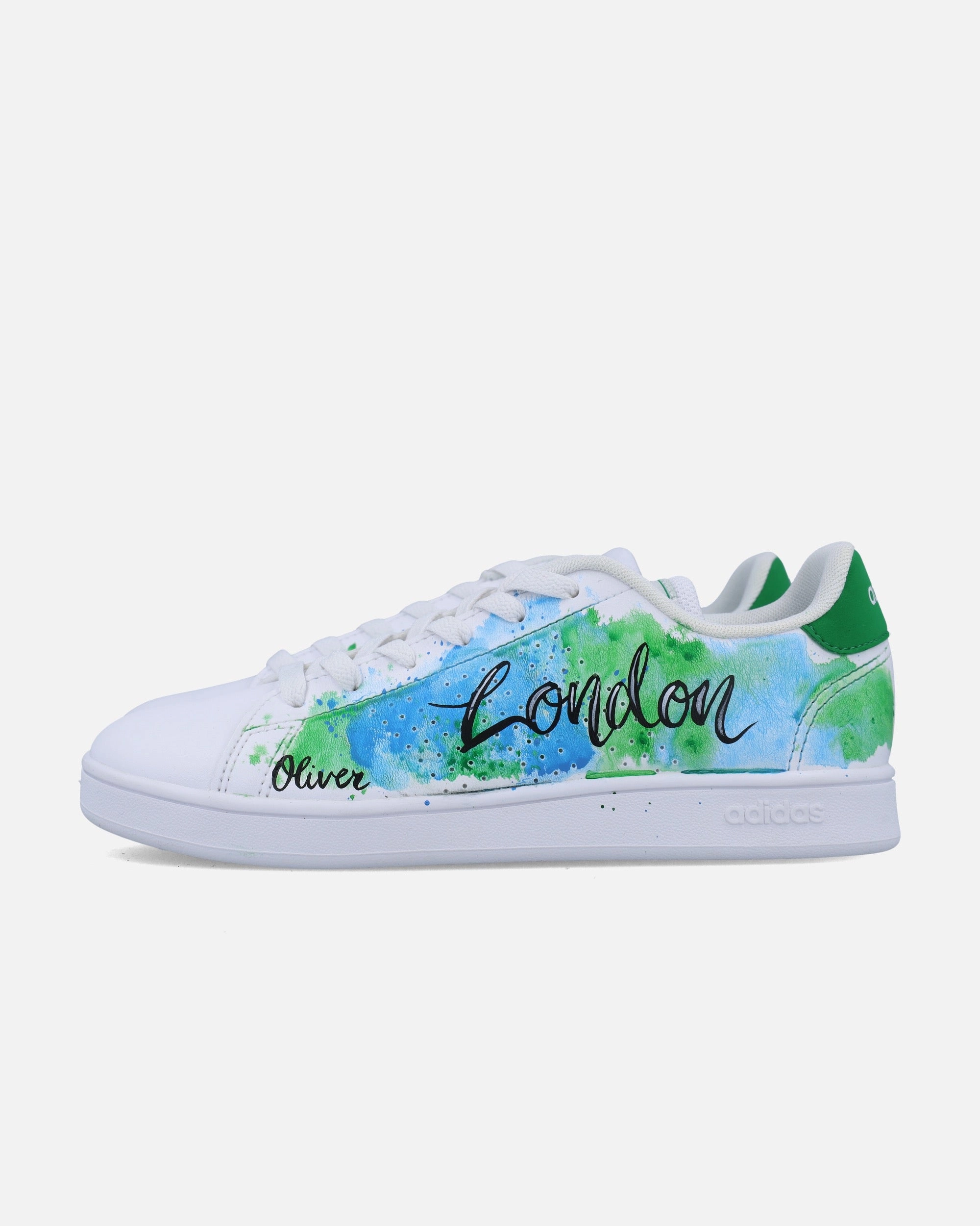 Advantage Hand Painted London Skyline with Watercolour Adidas Running Shoes Gore Tex