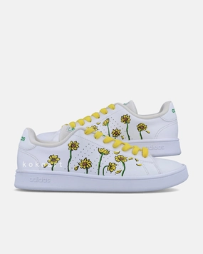 Advantage Hand Painted Sunflower Adidas Rivalry Low Shoes