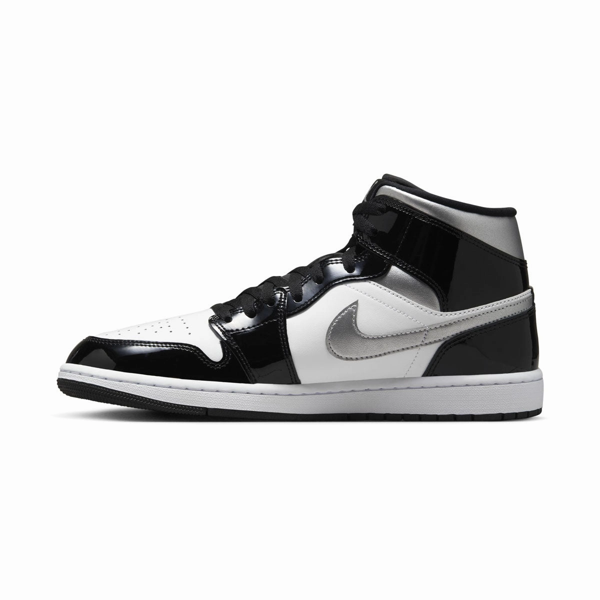 Air Jordan 1 Mid SE 'Patent Black White Metallic Silver' Men's Shoes Asics Novaplast Running Shoes