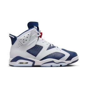 Air Jordan 6 Retro White and Midnight Navy Men's Shoes Low Price Asics Running Shoes