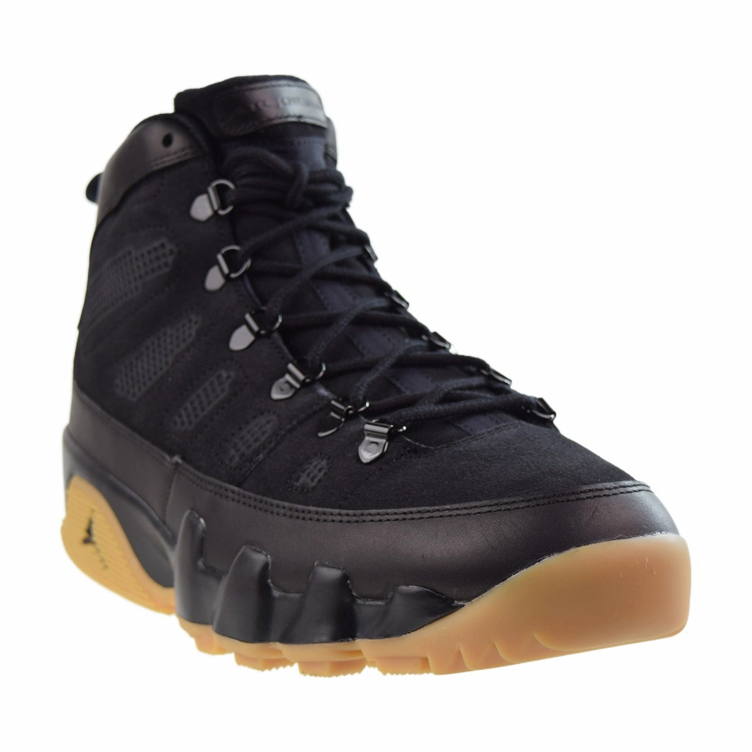 Soft Leather Casual Shoes Air Jordan 9 Retro Men's Boot Black-Gum Light Brown