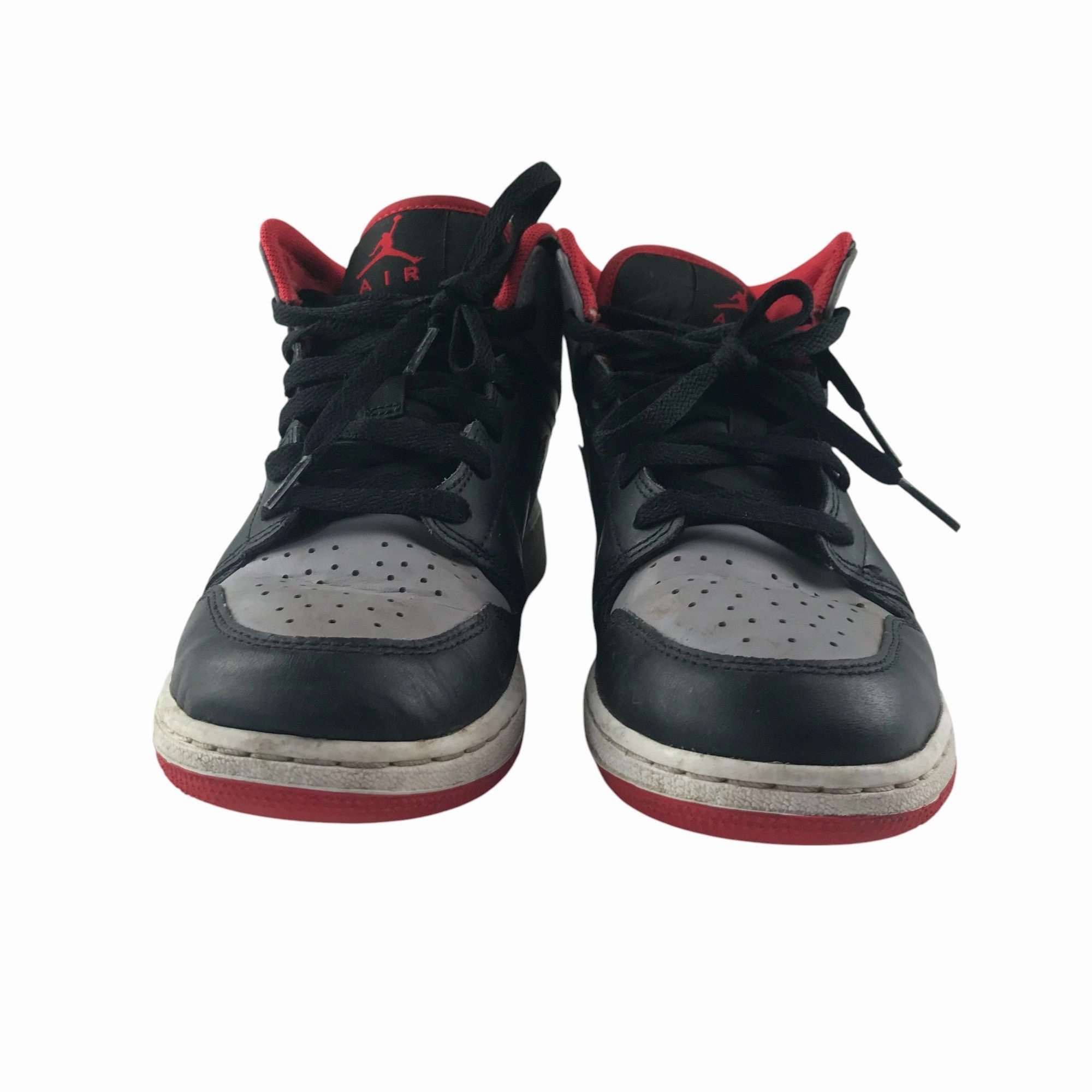 Original Asics Shoes Price Air Jordan trainers shoe size UK 4.5 black grey and red high tops