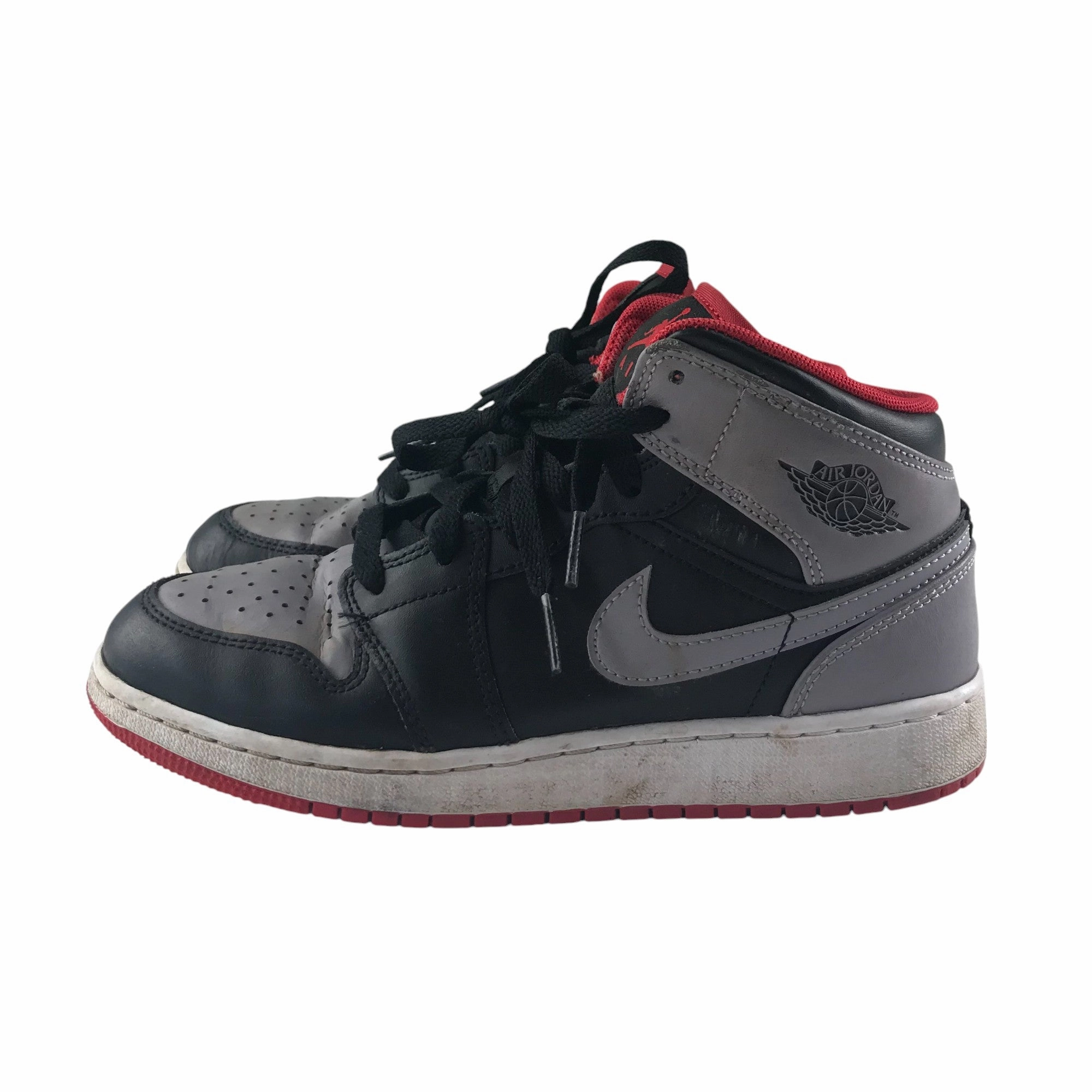 Air Jordan trainers shoe size UK 4.5 black grey and red high tops Asics Ace Golf Shoes