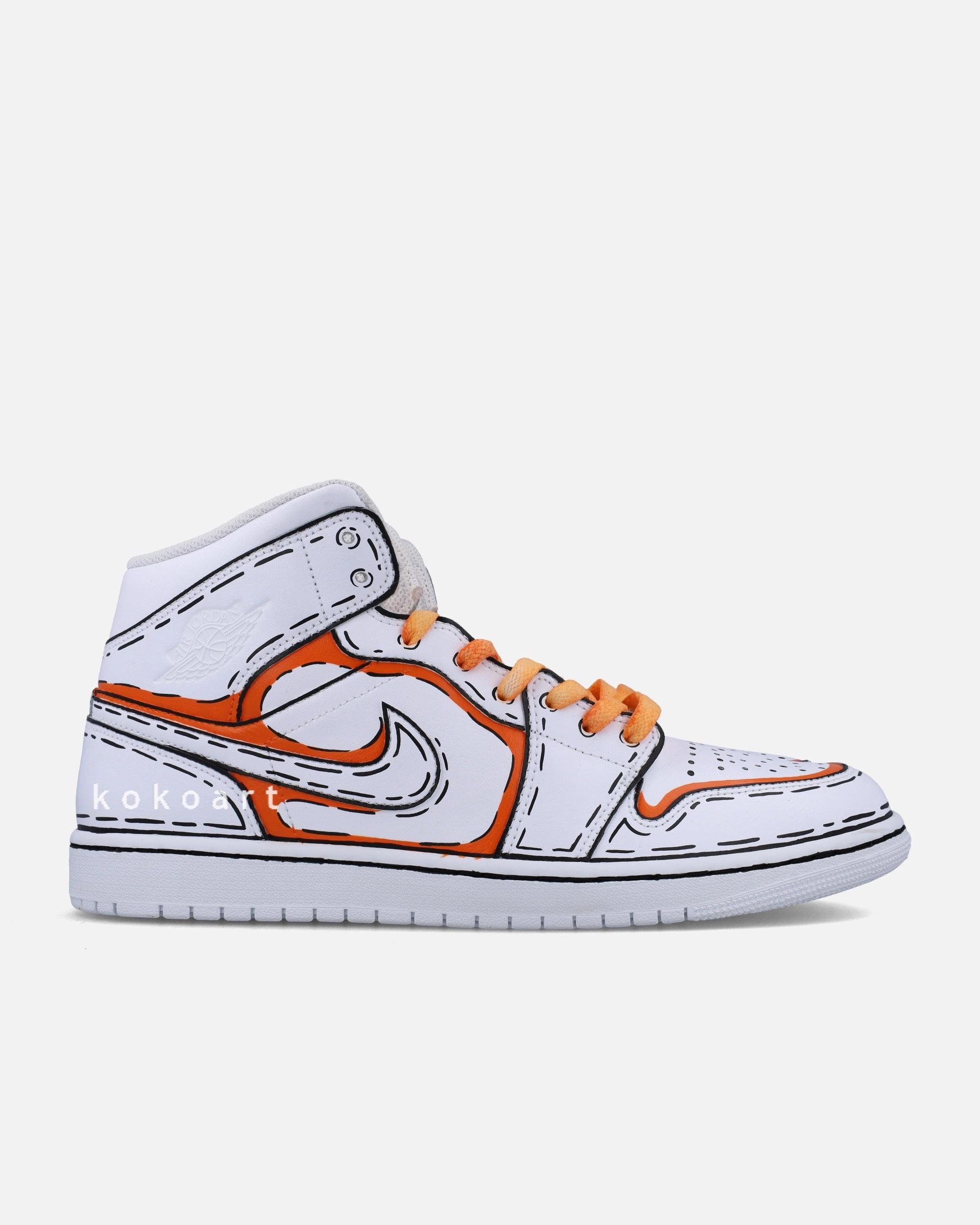 Air Jordans Orange Cartoon Outline Gel Rocket Asics Shoes