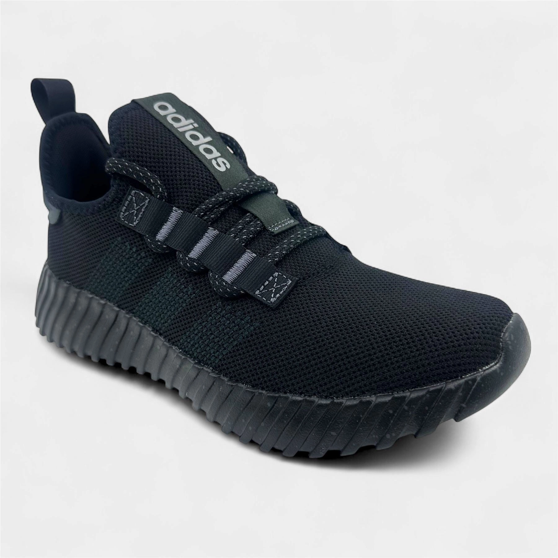 Free Run Flyknit Shoes Adidas Kaptir Flow Triple Black Womens Athletic Sneaker