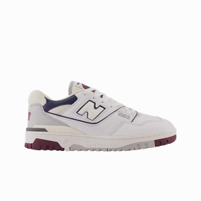 New Balance 550 White Maroon Natural Indigo New Balance Slip Resistant Shoes Mens