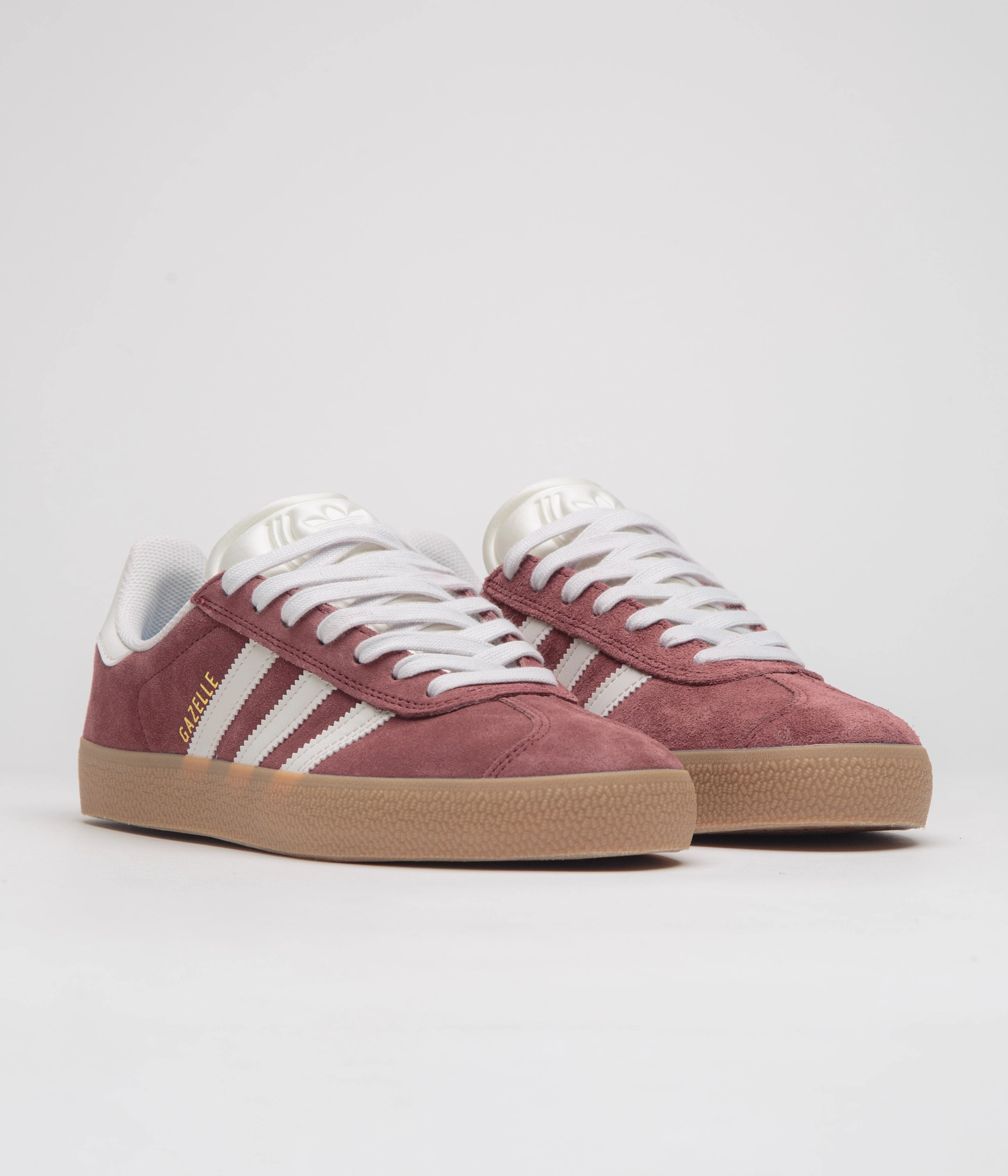 Adidas Gazelle ADV Shoes - Shadow Red / Crystal White / Gold Metallic Adidas Zx Flux Shoes