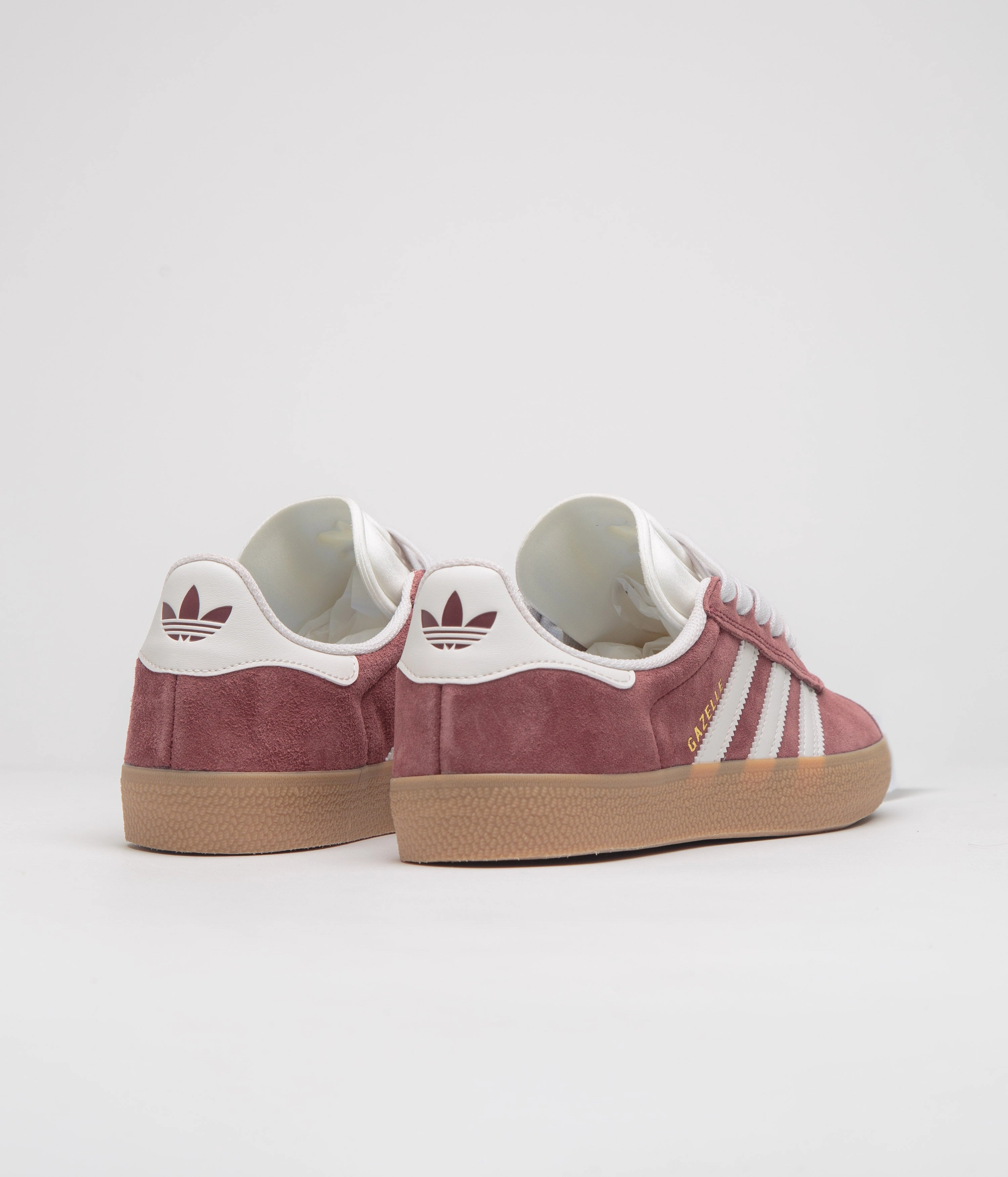 Adidas Gazelle ADV Shoes - Shadow Red / Crystal White / Gold Metallic Adidas Shoes Boston
