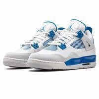 Asics Gel Upcourt 3 Volleyball Shoes Men's Jordan 4 Retro Basketball Shoes - White Blue