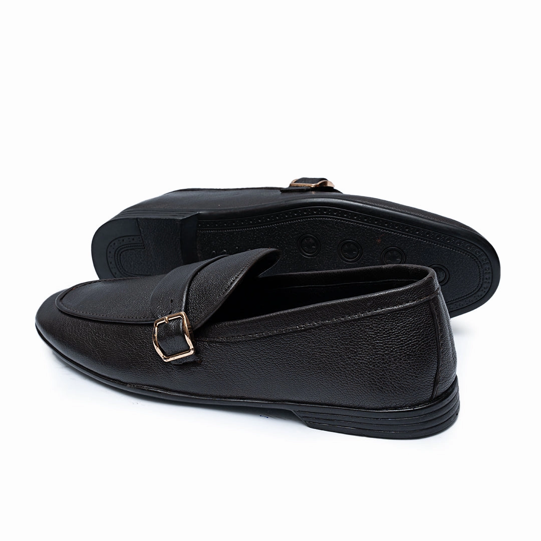 LS Pure Leather Handmade Paragon Shoes LS-933 BR Flat Sling Back Shoes Wide Fit