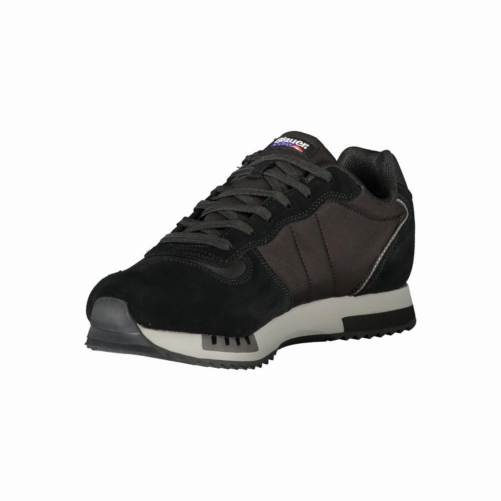 Blauer Black Leather Men Sneaker Half Marathon Sneakers
