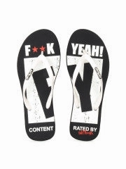 Sole Threads Women Black & White Flip Flops Brazil Logo Flip Flops