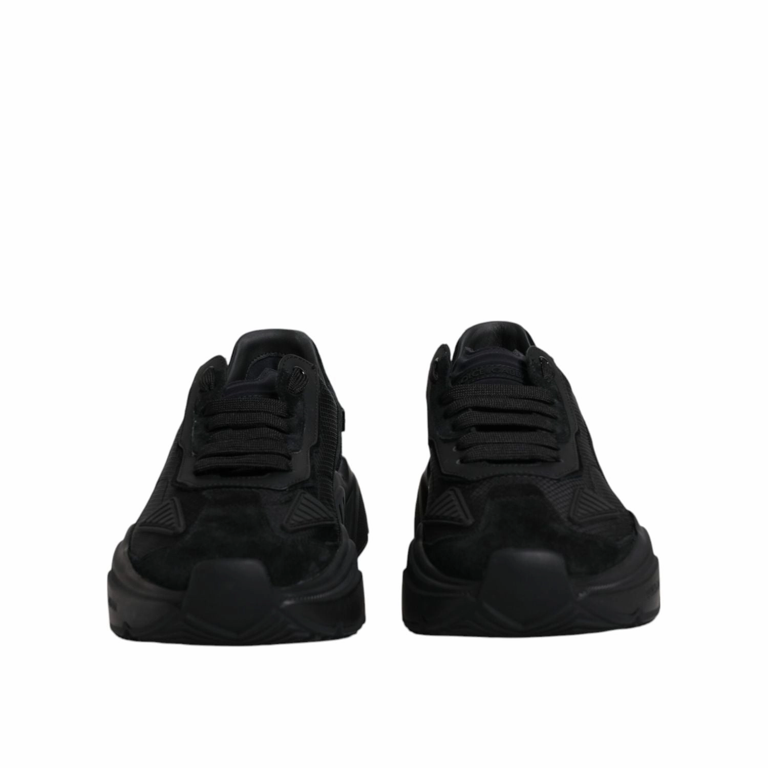 Police Sneakers Dolce & Gabbana Black Leather Daymaster Low Top Sneakers Shoes