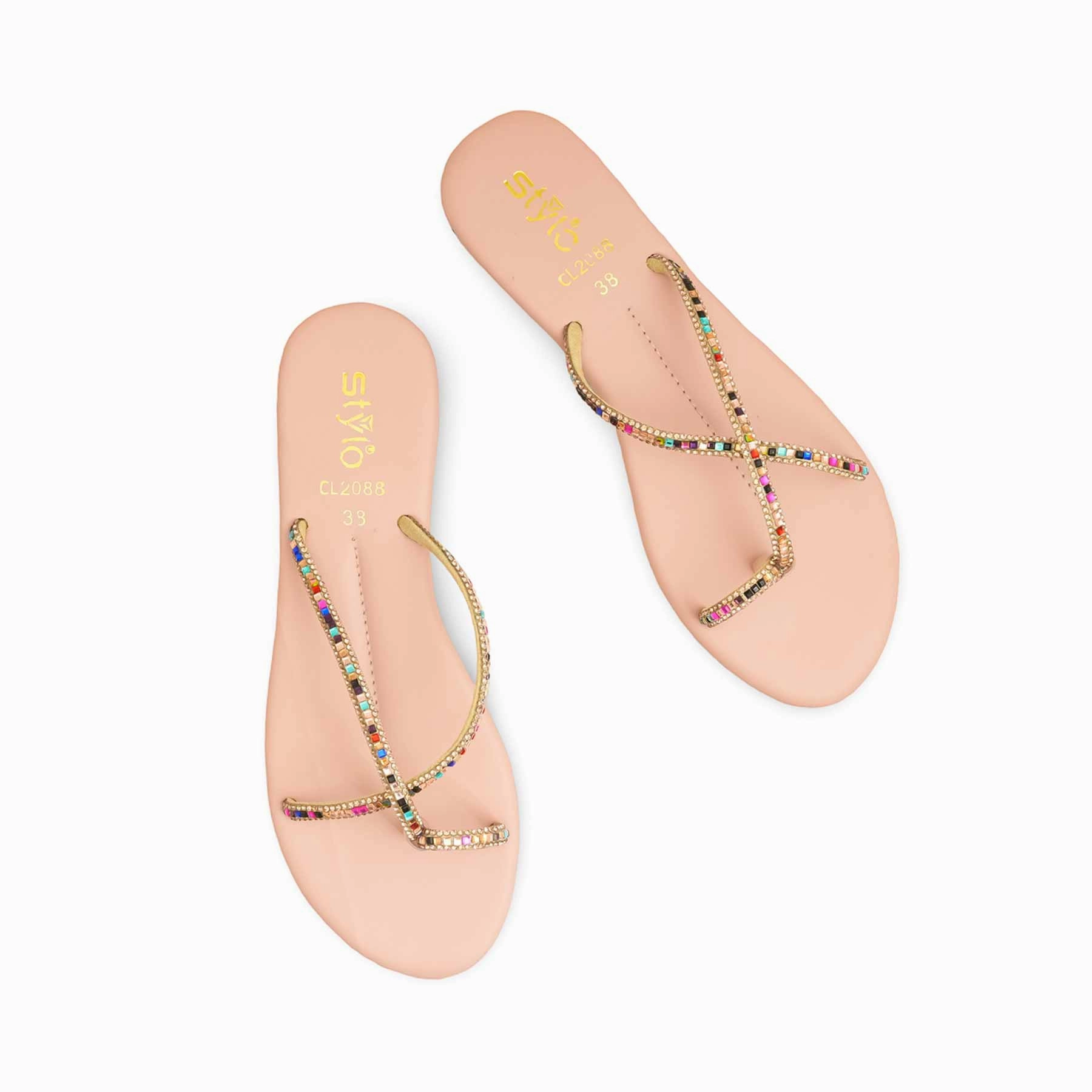 Lady Slippers Flower Pink Casual Chappal CL2088