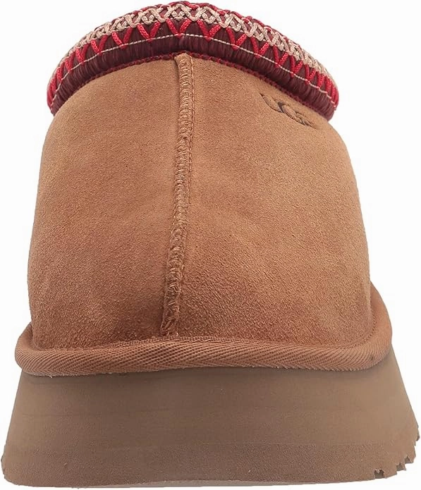 UGG Women's Tazz Slipper  Chestnut Suede Platform, UGG pure Wool Lining, Cozy Indoor/Outdoor Comfort Sand And Sun Flip Fl