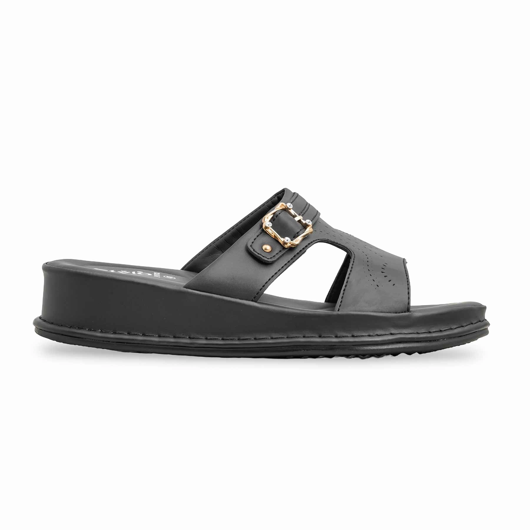 Black Formal Slipper For Ladies LPU702 Slippers Look Like Shoes