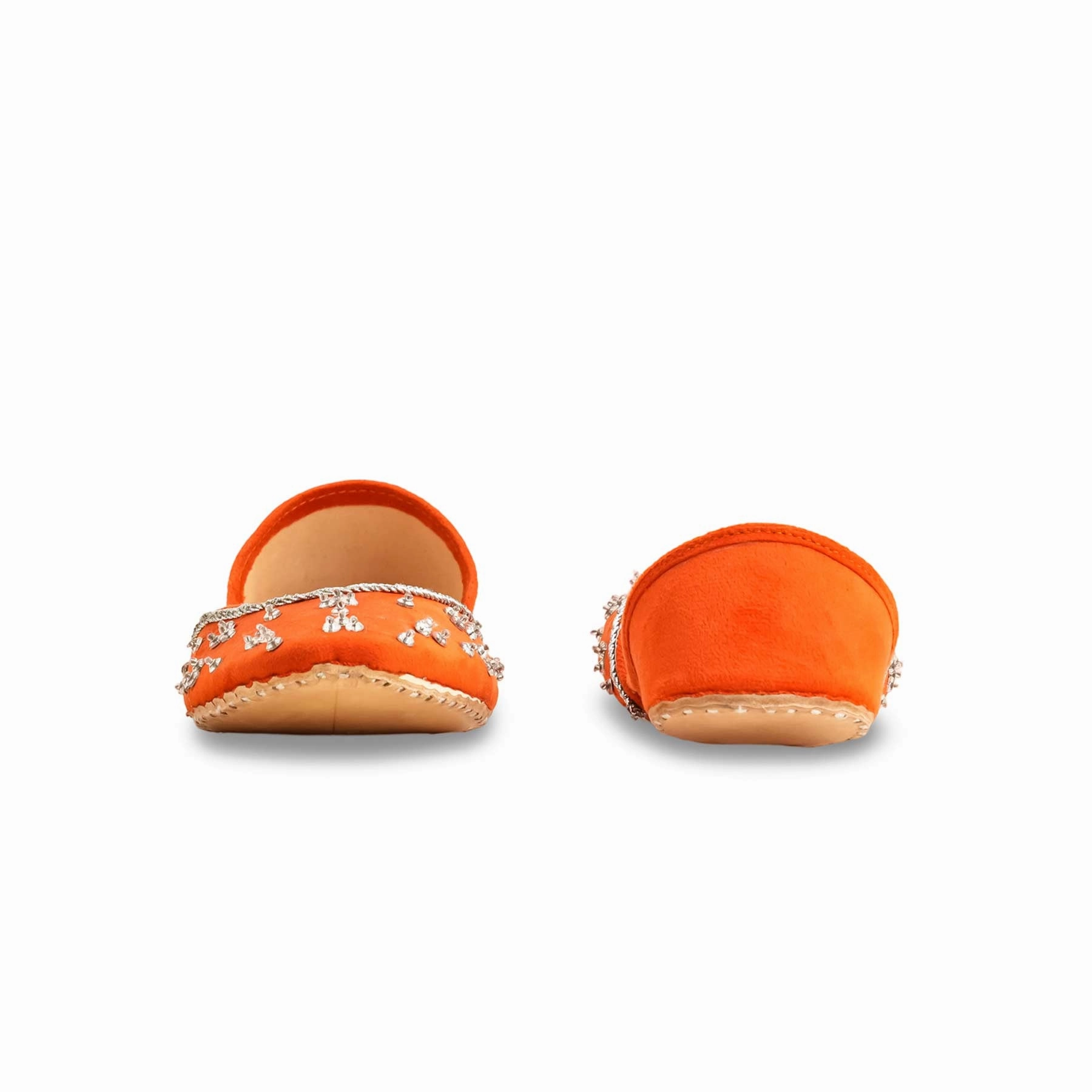 Orange Fancy Khusa For Ladies EC8532 Feet Hurt In Flat Shoes