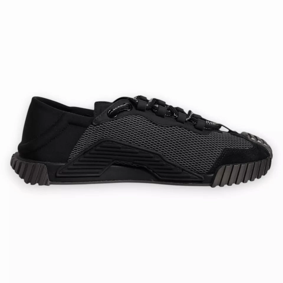 Sneakers With Heel Dolce & Gabbana Black Nylon NS1 Low Top Men Sneakers Shoes