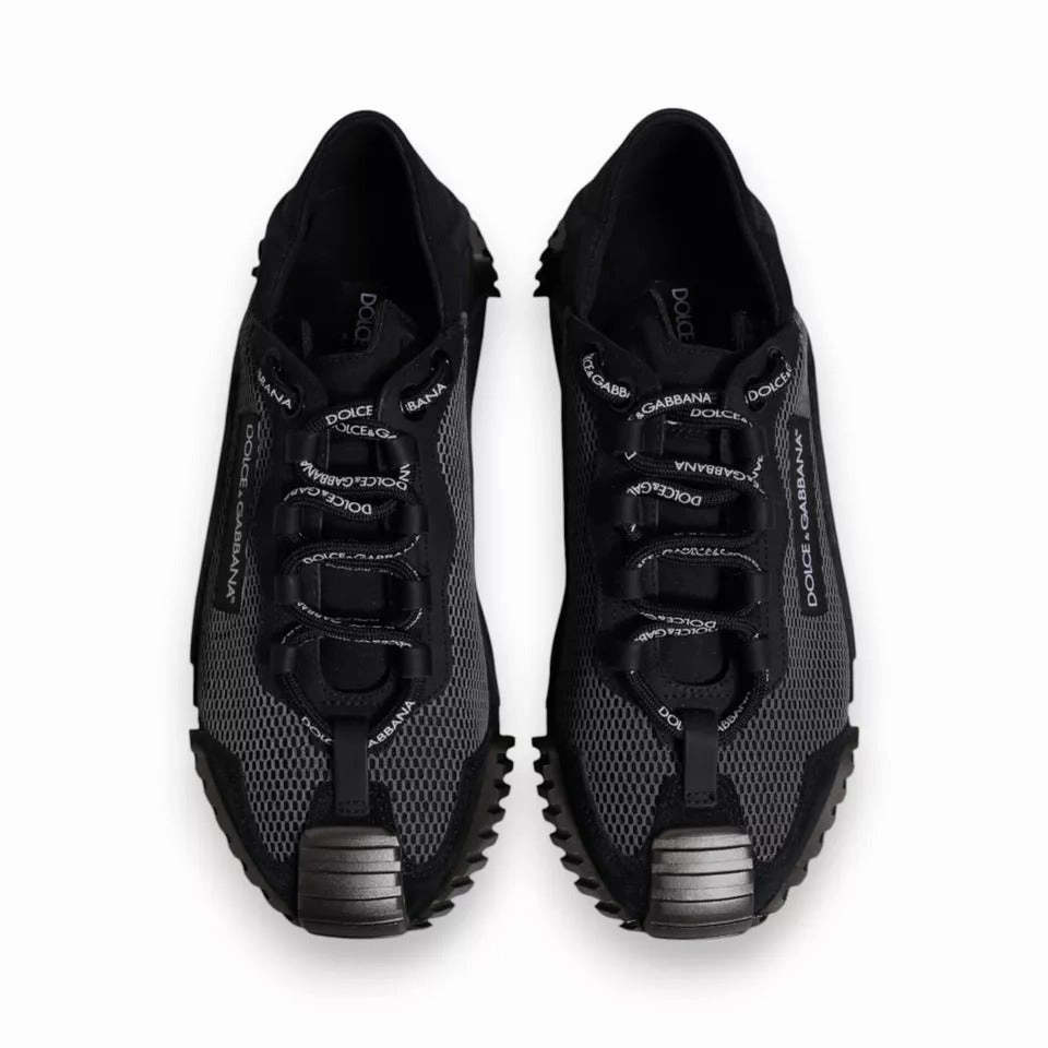 Dolce & Gabbana Black Nylon NS1 Low Top Men Sneakers Shoes Turtle Sneakers