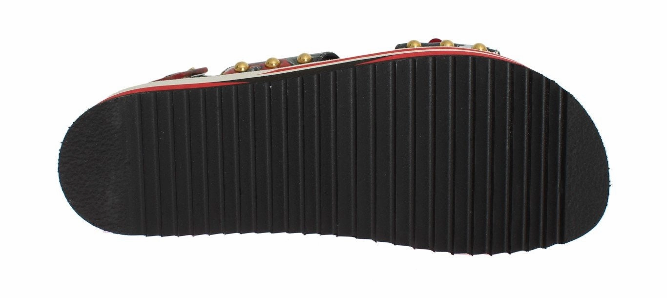 Floral Crystal Leather Sandals Sandals In Style