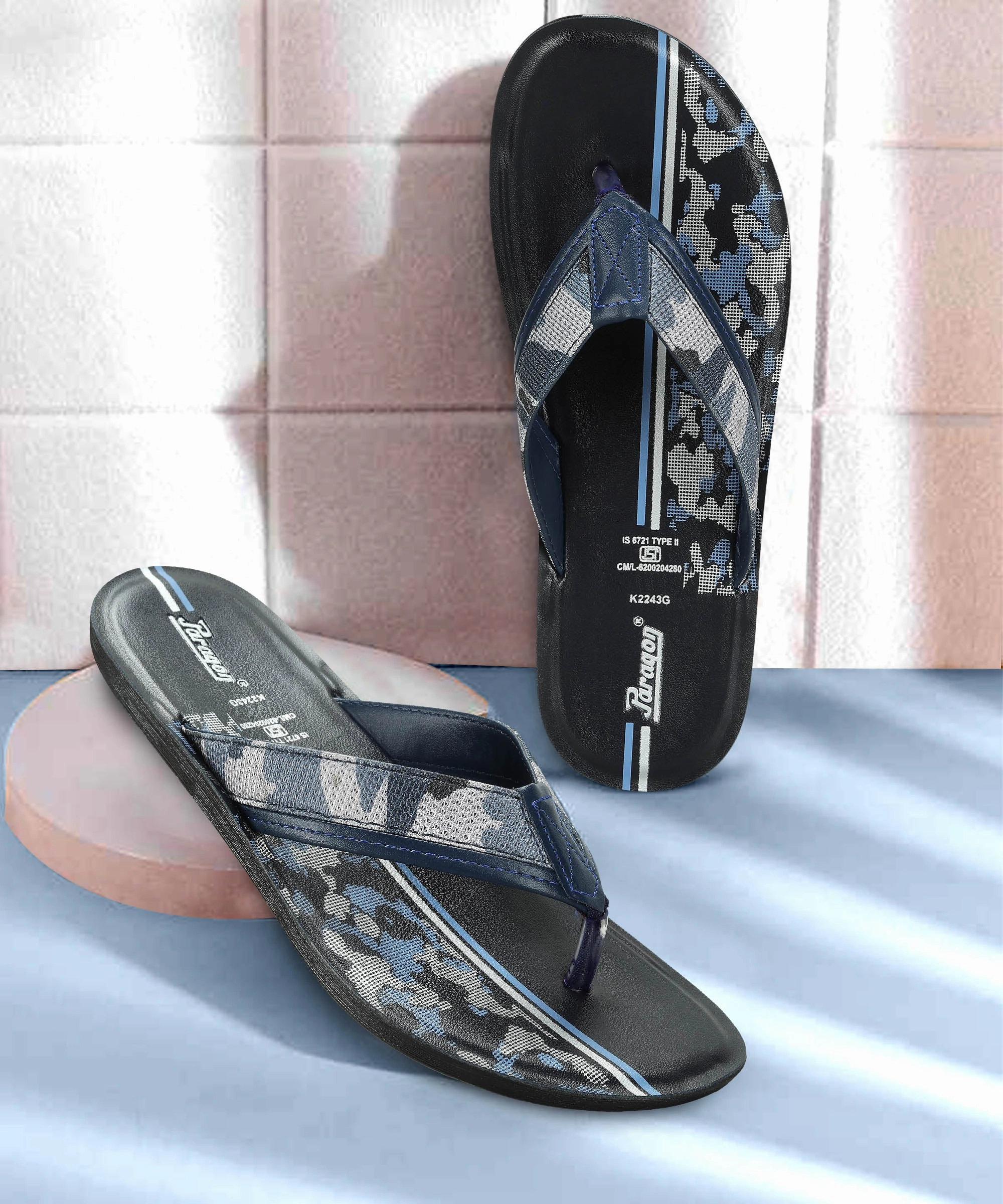 Paragon Men's Slip-on Blue Sandals for Men | Comfortable Sole & Durable Birkenstock Sandals One Strap