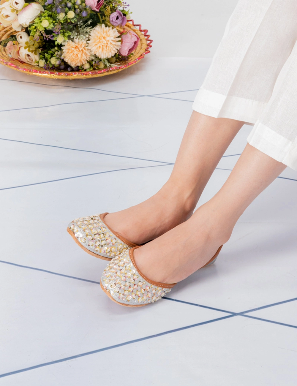 Sliver | Fancy Khussa for Women Recycle Running Shoes