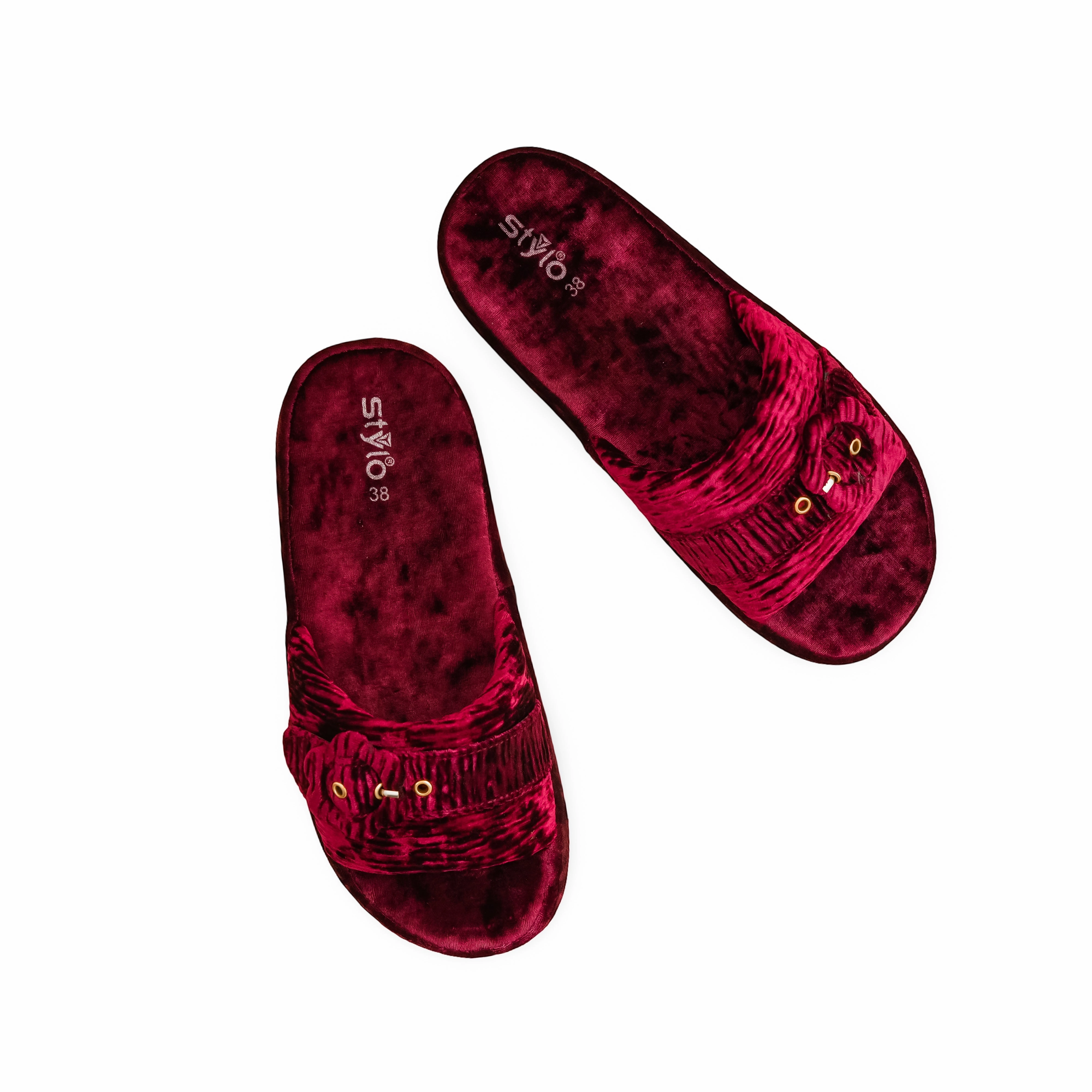 Mia Bow Slippers Maroon Formal Slipper PU0570