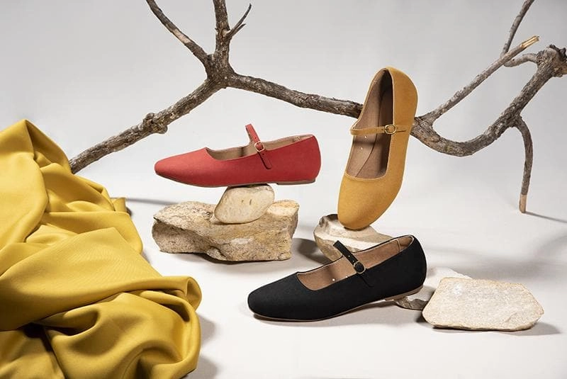 Ballet Shoe Flats 'Gabriella' vegan-suede flats by Ahimsa Shoes - red